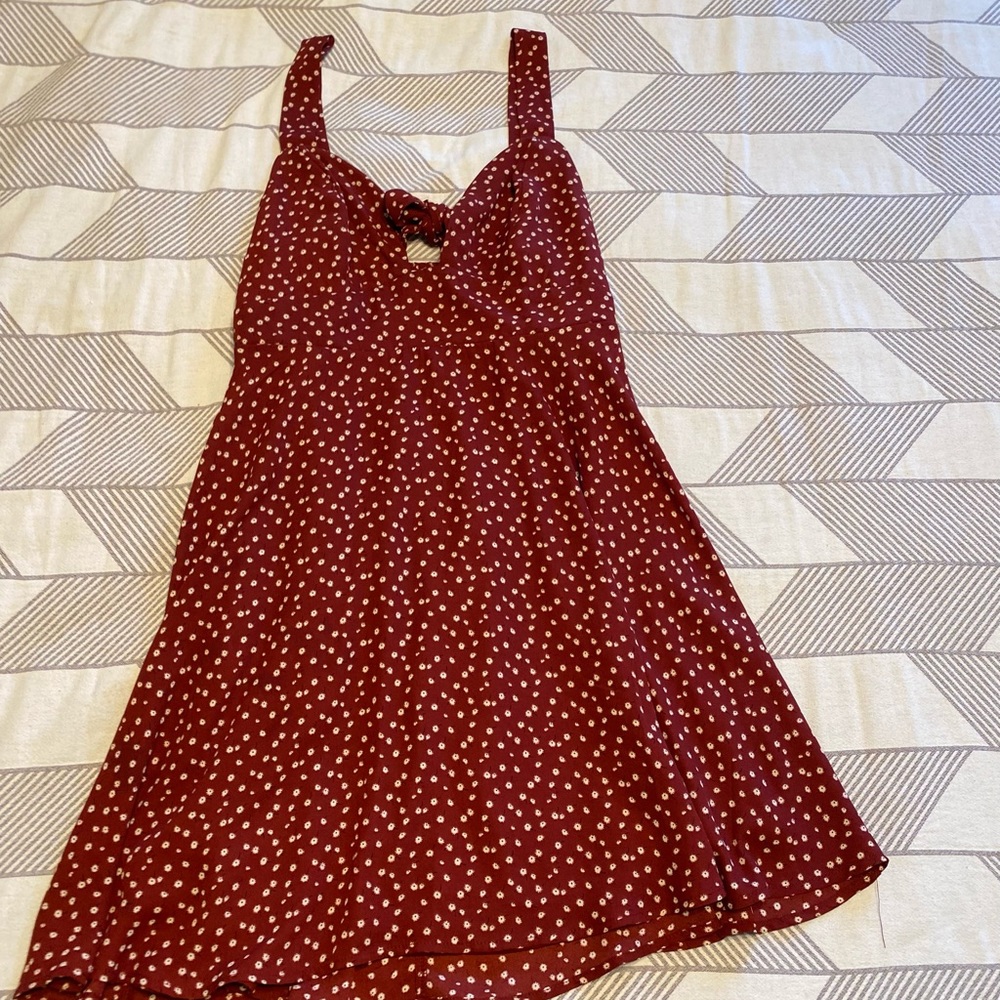 Red and white dress